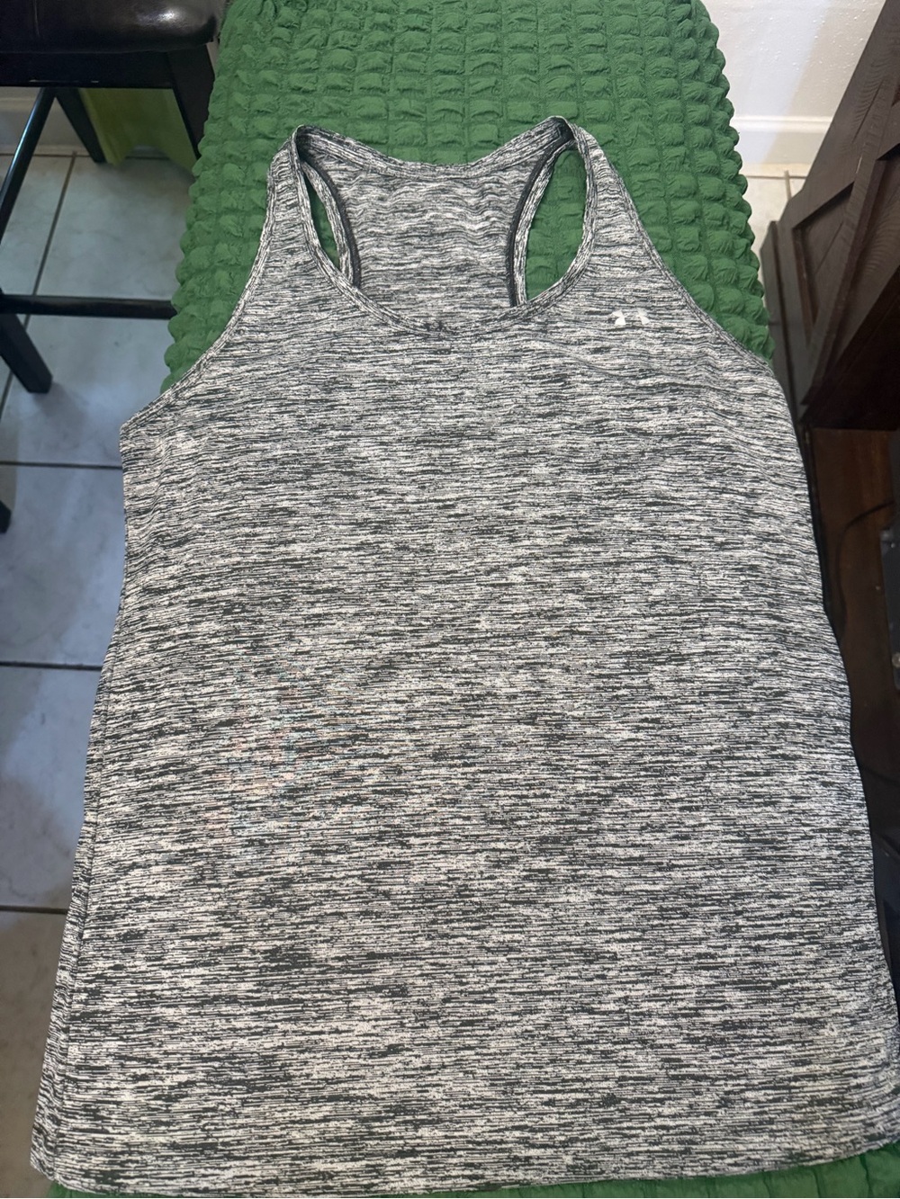 Under Armour Black & White Heather Racerback Tank Top